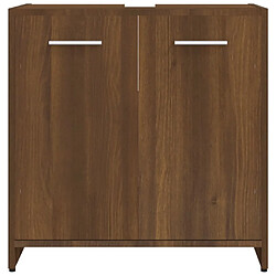 Maison Chic Armoire de bain,Meuble de rangement de salle de bain,Meuble haut Chêne marron 60x33x60 cm Bois d'ingénierie -GKD441419 pas cher