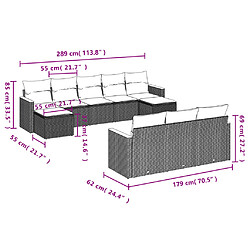 Avis Maison Chic Salon de jardin 10 pcs avec coussins, Ensemble Tables et chaises d'extérieur noir résine tressée -GKD872141