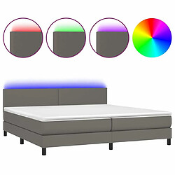 Sommier à lattes et LED,Cadre à lattes de lit avec matelas pour Adulte Gris 200x200 cm -MN55366