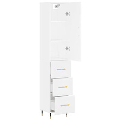 Avis vidaXL Buffet haut Blanc 34,5x34x180 cm Bois d'ingénierie