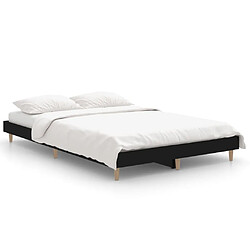 Maison Chic Lit adulte - Lit simple Cadre de lit,Structure du lit Contemporain noir 120x190 cm bois d'ingénierie -MN98831