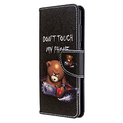 Etui en PU impression de motifs ours et ses avertissements pour votre Samsung Galaxy A41 (Global Version)