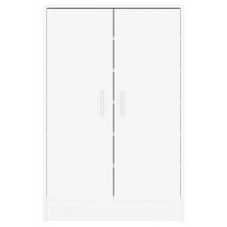 Maison Chic Armoire à Chaussures,Meuble de Rangement à Chaussures Blanc 60x35x92 cm Aggloméré -MN91180 pas cher