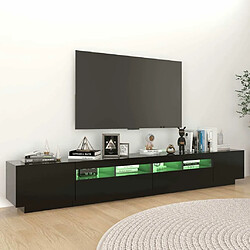 Maison Chic Meubles TV avec lumières LED - Banc TV pour salon Noir 260x35x40 cm -MN26498 pas cher