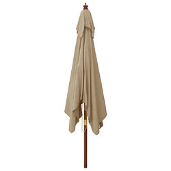 Avis vidaXL Parasol de jardin avec mât en bois taupe 300x300x273 cm