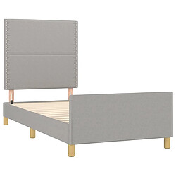 Acheter Maison Chic Cadre/structure de lit avec tête de lit pour adulte - Lit Moderne Chambre Gris clair 90x190 cm Tissu -MN38410