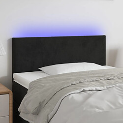 vidaXL Tête de lit à LED Noir 90x5x78/88 cm Velours