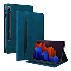 Etui en PU antichoc avec support bleu pour votre Lenovo Tab P12 Pro 12.6 pouces