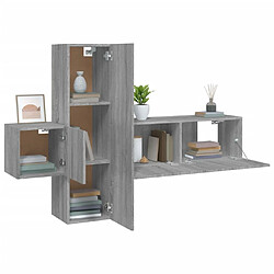 Acheter Maison Chic Ensemble de meubles TV 3 pcs | Banc TV Moderne pour salon | Meuble de Rangement - Sonoma gris Bois d'ingénierie -MN77213