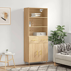 vidaXL Buffet haut Chêne sonoma 69,5x34x180 cm Bois d'ingénierie