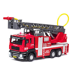 Universal Véhicule en alliage 1: 50 Véhicule d'ingénierie Simulation d'échelle de réservoir Vétérinaire Acoustique Jets d'eau Sauvetage Camion d'incendie(Rouge)