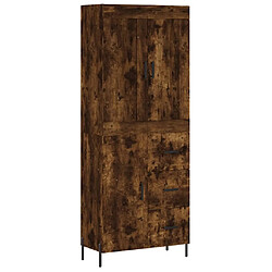 vidaXL Buffet haut Chêne fumé 69,5x34x180 cm Bois d'ingénierie