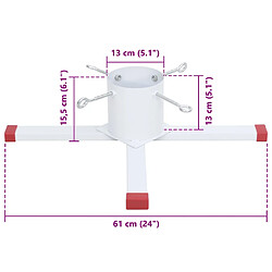 vidaXL Support de sapin de Noël blanc 61x61x15,5 cm pas cher