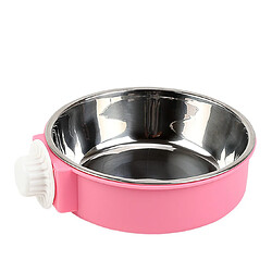 Bol pour chien suspendu couleur bonbon en acier inoxydable amovible eau alimentation arcs arcs-Rose-M