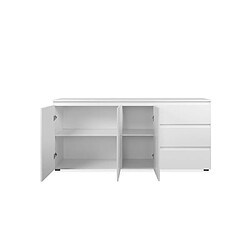 Mes Buffet 3 portes 3 tiroirs 178,5x40x80 cm blanc - MITZ pas cher