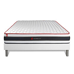 Avis Somness Ensemble 140x190 matelas ENERGY ressorts ensachés et mémoire de forme + sommier kit blanc