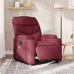 Maison Chic Fauteuil Relax pour salon, Fauteuil de massage inclinable électrique Rouge bordeaux Tissu -GKD60448