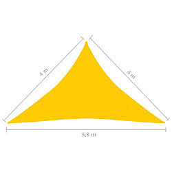 vidaXL Voile d'ombrage 160 g/m² Jaune 4x4x5,8 m PEHD pas cher