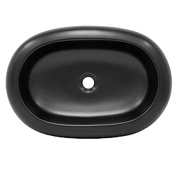 ML-Design Lavabo á poser en céramique noir moderne avec garniture de vidage 650x450x110 mm