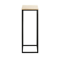 Pegane Porte-plantes en bois coloris chêne et métal coloris noir -longueur 23 x profondeur 23 x hauteur 67 cm