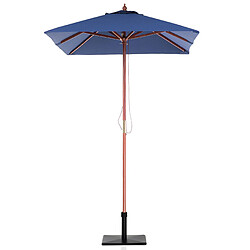 Acheter Beliani Parasol de jardin en bois avec toile bleu marine 144 x 195 cm FLAMENCO