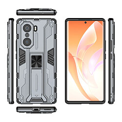 Coque en TPU antichoc, double couche avec béquille gris pour votre Honor 60