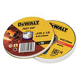 Disque de coupe Dewalt Fast Cut dt3506-qz 10 Unités 115 x 1 x 22,23 mm