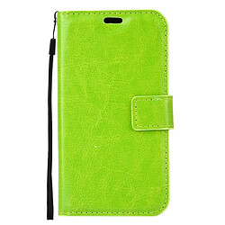 Wewoo Housse Étui vert pour Samsung Galaxy A5 2017 / A520 Crazy Horse Texture Horizontal Flip PU en cuir avec support & Slots de cartes Portefeuille & Cadre photo et ampère Lanière & Boucle magnétique