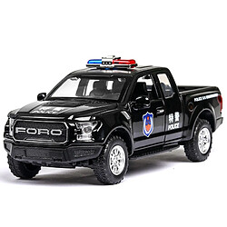 Universal 1/32 Moule en alliage Moulé Ford Volaille Pickup Police Modèle Voiture Jouet Simulation Acoustique et Lumière Retour sur la route Voiture jouet(Le noir)