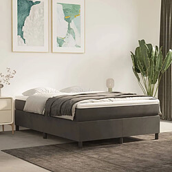 Maison Chic Lit Adulte - Lit simple Lit à sommier tapissier et matelas moelleux - Meuble de Chambre - Gris foncé 140x190cm Velours -MN52709