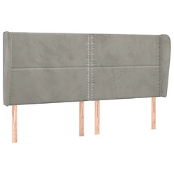 Maison Chic Tête de lit moderne avec oreilles pour chambre - Décoration de lit Gris clair 163x23x118/128 cm Velours -MN34221