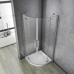 Avis Cabine de douche 1/4 de rond 90x90x197cm porte de douche pivotante et pliante en verre anticalcaire