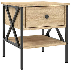 Maison Chic Table de chevet,Table de Nuit,Meuble de Rangement chêne sonoma 40x42x45 cm bois d'ingénierie