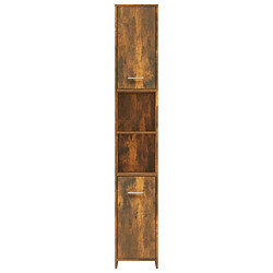 Avis Maison Chic Armoire de bain,Meuble de rangement de salle de bain,Meuble haut Chêne fumé 30x30x183,5 cm Bois d'ingénierie -GKD801802