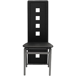 Maison Chic Lot de 6 Chaises à manger,Chaise pour cuisine noir similicuir -MN78420