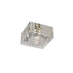 Inspired Downlight encastré carré G9 motif cube chrome poli, cristal