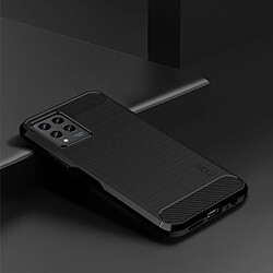 Coque en TPU MOFI surface brossée, anti-chutte, texture fibre de carbone pour votre T-Mobile Revvl 6 Pro 5G - noir