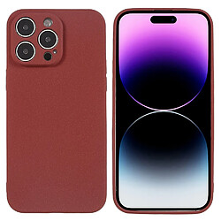 Coque en TPU anti-rayures, mat double-face, anti-traces de doigts pour votre iPhone 14 Pro - rouge vin