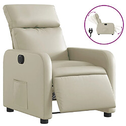 vidaXL Fauteuil inclinable électrique Crème Similicuir