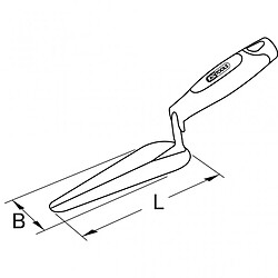 KS TOOLS 144.0232 Truelle langue de chat - lame acier - manche bi-composant - 140 mm