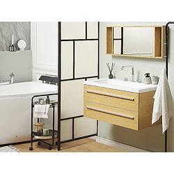 Beliani Meuble vasque à tiroirs beige avec miroir ALMERIA