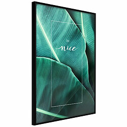 Paris Prix Affiche Murale Encadrée Banana Leaves with a Message Green 20 x 30 cm Noir