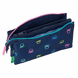 Avis Trousse Fourre-Tout Triple Benetton Cool Blue marine 22 x 12 x 3 cm