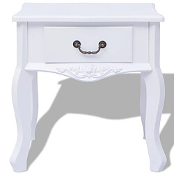 Maison Chic Table de chevet,Table de nuit,Table d'appoint pour salon MDF Blanc -MN54134