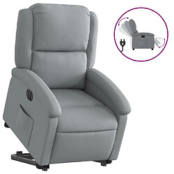 vidaXL Fauteuil inclinable électrique gris clair tissu