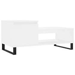 Maison Chic Table basse,Table Console Table d'appoint, Table pour salon Blanc 100x50x45 cm Bois d'ingénierie -MN59267