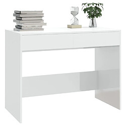 Avis vidaXL Bureau Blanc brillant 101x50x76,5 cm Aggloméré