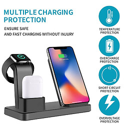 Avis Chrono Support de charge sans fil ZIKU Chargeur sans fil 3 en 1 Station d'accueil de charge rapide pour Airpods Pro Apple Watch 6/5/4/3/iPhone 11/pro mas X/XR/Xs Max/8/Plus,(noir)