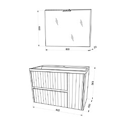 Kiamami Valentina MOBILIER DE SALLE DE BAIN 2 TIROIRS BLANC MAT CANNELÉ 80CM | CORTINA pas cher