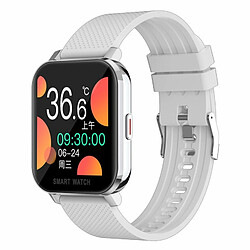 Hommes Femmes Montre Intelligente Montre-Bracelet De Sport Multifonctionnelle Compatible Pour Ios Android White_Silicone Belt